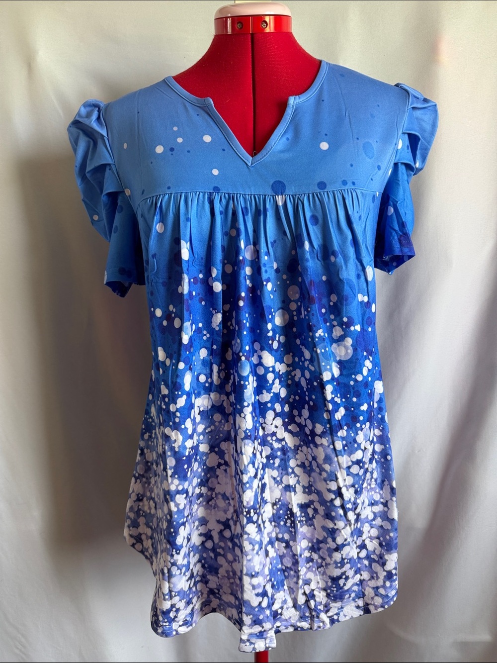 Blue Bubble Print Short Sleeve Tee SM353